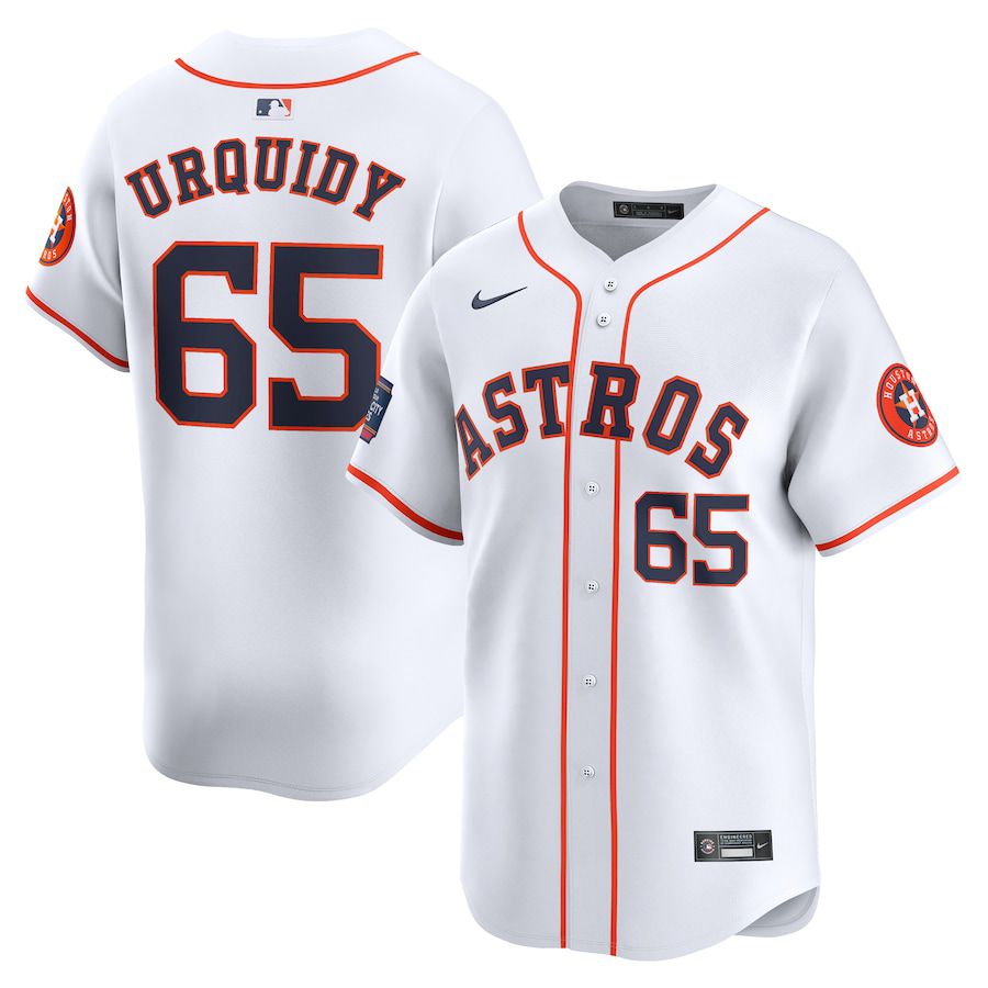 Men Houston Astros 65 Jose Urquidy Nike White 2024 MLB World Tour Mexico City Series Home Limited Player Jersey